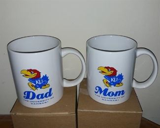 Dad and Mom KU coffee mugs