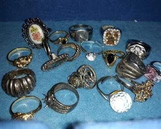 Sterling and various rings