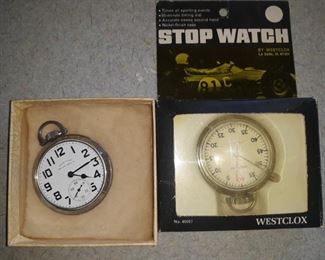 Hamilton Railroad watch no glass and a Wasclox timepiece