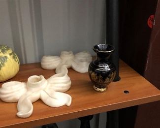 Alabaster candle holders