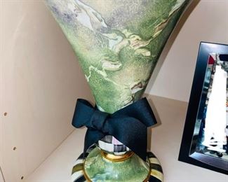 $125 MACKENZIE CHILDS RETIRED GREEN VASE
