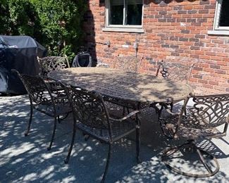 $2,200 PATIO TABLE AND CHAIRS
GORGEOUS BEKA OUTDOOR CAST PATIO FURNITURE