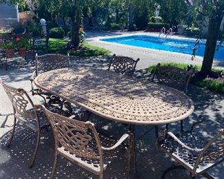 $2,200 PATIO TABLE AND CHAIRS
GORGEOUS BEKA OUTDOOR CAST PATIO FURNITURE