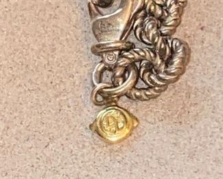 $495 DAVID YURMAN STERLING 18k GOLD DIAMOND PEARL NECKLACE