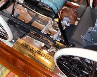$375 RARE FRANKLIN MINT FORD QUADRICYCLE 1896 1:6 MODEL WITH GLASS BOX