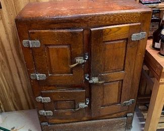 $325 ANTIQUE WOODEN ICE BOX