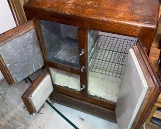 $325 ANTIQUE WOODEN ICE BOX