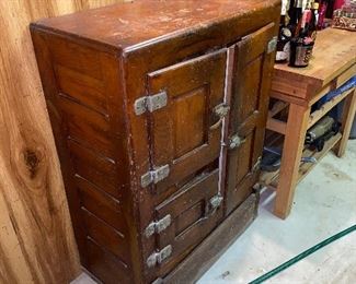 $325 ANTIQUE WOODEN ICE BOX