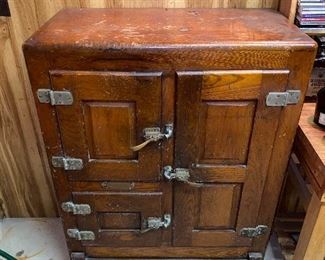 $325 ANTIQUE WOODEN ICE BOX