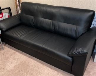 $180 BLACK FAUX LEATHER IKEA SOFA
80”L x 34”D x 34”