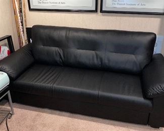$180 BLACK FAUX LEATHER IKEA SOFA
80”L x 34”D x 34”