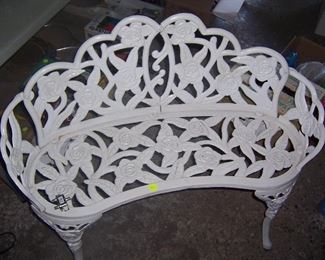 CAST IRON FLOWER BENCH