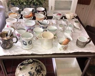 dozens of vintage Shaving Mugs
