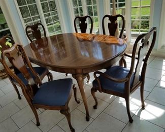 formal dining set (table w/ 6 chairs and 2 piece server)