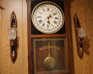 regulator clock, sconces