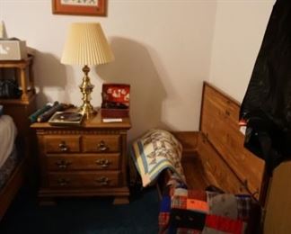 night stand, lamp cedar chest