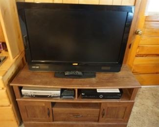 TV, TV stand, electronics