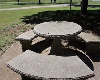 concrete table with benches