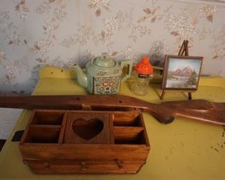gun stock, wood box, decor
