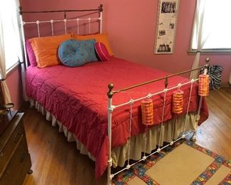 Antique Iron & Brass Bed