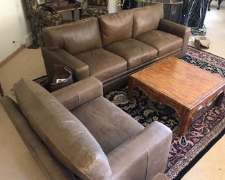 Bernhardt Leather Sofa & Chair