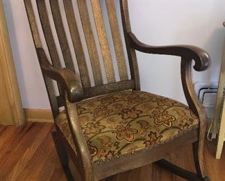 Antique “North Wind” Pressed Back Rocking Chair