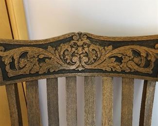 Detail of “North Wind” Pressed Back Antique Rocker