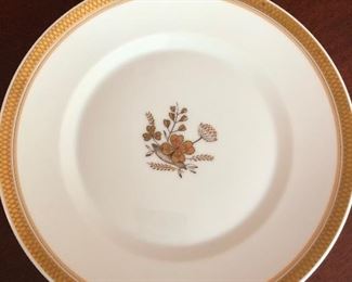 Royal Copenhagen Dinner Service ,  Golden Clover,  12 Place Settings along with Serving Pieces   