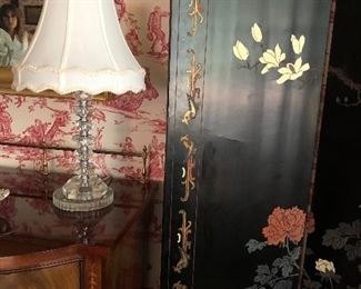 Pr. Crystal Table/Buffet Lamps 