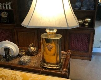 Pair Brass Table Lamps 