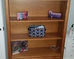 bedroom set, wood bookcase