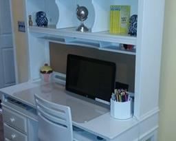 white home office set