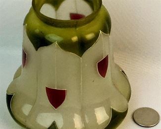 RARE Vintage c. 1930 Art Deco Phoenix Glass Co. Hand Painted Lamp Shade