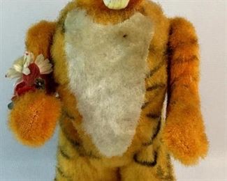 Vintage 1966 Marx Mechanical Walking Tiger Tin Wind-Up WORKS