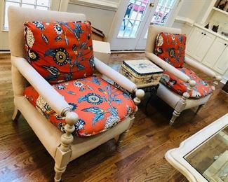 Sam Moore custom chairs. Matching fabric for windows