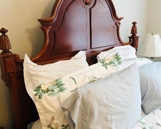 Lexington cherry headboard, footboard and rails, with mattress and box springs 