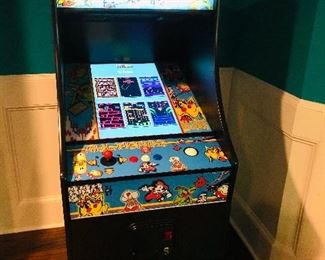 Multicade Arcade Game with Ms Pac-Man, Donkey Kong, Frogger, Galaga, Dig Dug, Crush Roller, Galaxian, Mr. Do, Space Invaders, Pac-Man, Tank Battalion, Gyruss, Galaga 3, 1942, Ladybug, Burger Time, Millipede, Centipede, Mappy, Jr Pac-Man, Pengo, Phoenix, Hustler, Super Cobra, Time Pilot, Space Panic, Super Breakout, New Rally X, Juno First, QIX, Arknoid, Xevious, Mr Dos Castle, Moon Cresta, Super Pac-Man, Scramble, Pinball Action, Bomb Jack, Shao Lin’s Road, King and Balloon, Pac-Man Plus, Van Van Car, 1943, Dig Dug 2, Amidar, Zaxxon, Gun Smoke, Pleiades, Pooyan, The End, 1943 Kai, Congo Bongo, Galaga 2, Ms Pac-Man 2, Jumping Jack, Pac-Man 2, Jr Pac-Man 2, and more!!!