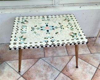 MCM mosaic tile table