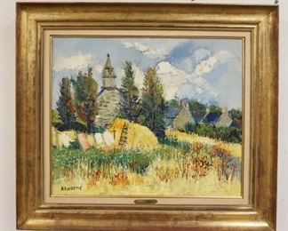 1001 YOLANDE ARDISSONE OIL PAINTING ON CANVAS SAINT-LAURENT, FRENCH BORN 1927 SIGNED LOWER LEFT CORNER PAINTING SIZE 25 1/2 IN X 21 1/4 IN, FRAME 33 1/2 IN X 29 1/2 IN