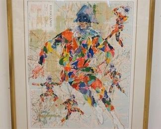 1014 LEROY NEIMAN FRAMED SIGNED LITHOGRAPH, HARLEQUIN, IMAGE SIZE 28 1/4 IN X 37 1/4 IN, NUMBER 195/300, OVERALL DIMENSIONS 37 1/4 IN X 46 3/4 IN