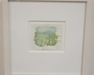 1018 STUART SHILS GOUACHE & PENCIL ON PAPER, GALLERY TAG ON BACK, IMAGE 3 IN X 3 5/8 IN, OVERALL 9 3/4 IN X 9 7/8 IN