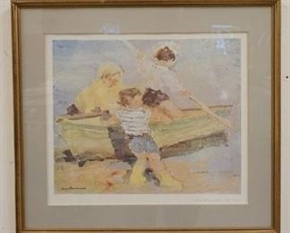 1042 EDMUND ERNEST KOSMOWSKI SIGNED PRINT NUMBERED 21 OUT OF 200. IMAGE SIZE 17 1/2 INX 15 IN. OVERALL DIMENSIONS 23 1/2 IN X 21 IN.