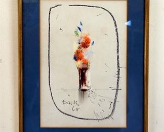 1049 LITHOGRAPH BY GIOGIO BAIK, STILL LIFE. IMAGE SIZE 7 IN X 10 IN, OVERALL DIMENSIONS 10 1/2 IN X 14 IN.