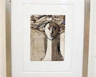 1055 LEO KAHN LITHOGRAPH SIGNED AND NUMBERED 23OF 99. IMAGE SIZE 15 IN X 21 IN., OVERALL DIMENSIONS 26 1/4 IN X 32 1/2 IN.