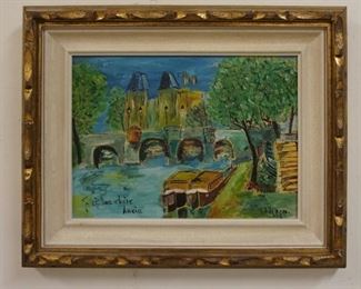 1074 I. ALLIMANN OIL PAINTING ON BOARD, SIGNED AND DATED 1965. IMAGE SIZE 11 IN X 8 IN., OVERALL DIMENSIONS 16 IN X 12 3/4 IN.