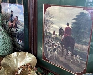 One of three large hunt scene pictures