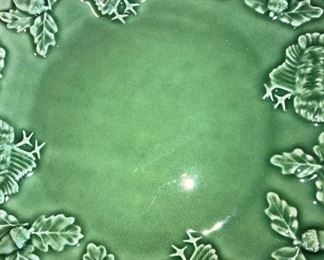 Good-looking Bordallo Pinheiro Portugal Ceramic Dinnerware with turkeys, leaves, and acorns