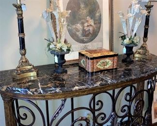 Outstanding entry demilune credenza