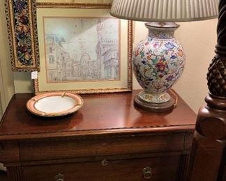 One of two matching nightstands; one of two great lamps