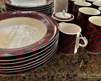Plaid trim dishes - "Tartan" - design by Charles Roberts